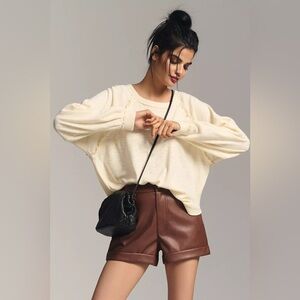 Pilcro Ruffled Raglan Thermal Top Size M